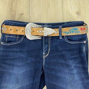 Nocona Western Rhinestone Concho Belt S M/L 32"/38"​​​​​